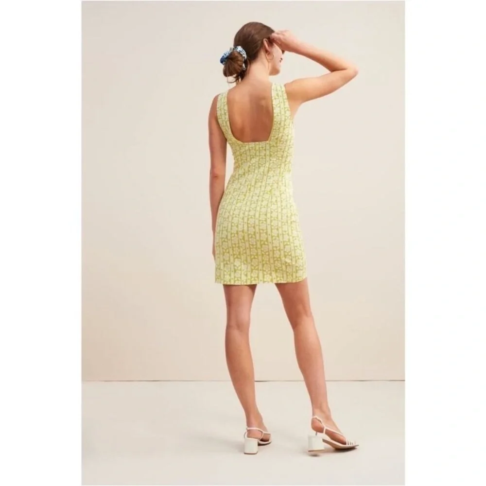 NWT Rouje Dress Anita Mini in Anis Green Floral
